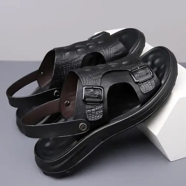 Men's Palm Sandals Shoes Comfortable Soft Sole Casual Black