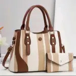 Stylish colorblock large capacity women's handbag